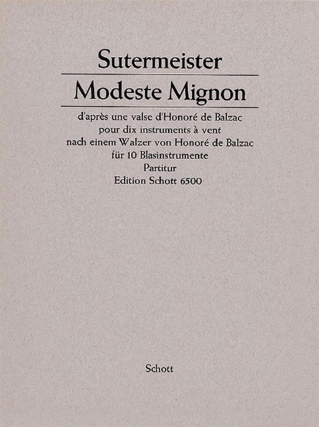 Modeste Mignon : after a Waltz by Honoré de Balzac