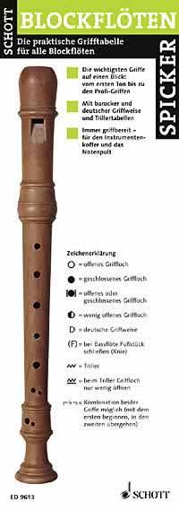Blockflöten Spicker : Die praktische Grifftabelle für alle Blockflöten