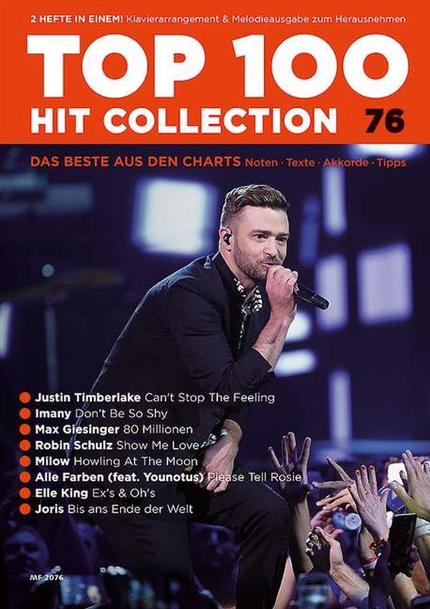 Top 100 Hit Collection 76 Band 76 : Das Beste aus den Charts / Noten - Texte - Akkorde - Tipps