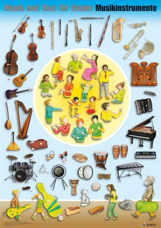 Musik und Tanz für Kinder : Instrumentenposter