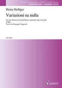 Variazioni su nulla : Text by Giuseppe Ungaretti