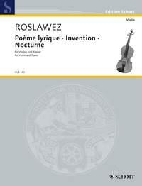 Poème lyrique · Invention · Nocturne : First Edition