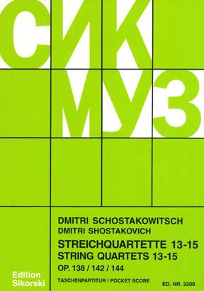 Shostakovitch,Dmitri: String Quartets 13-15 - Study Score