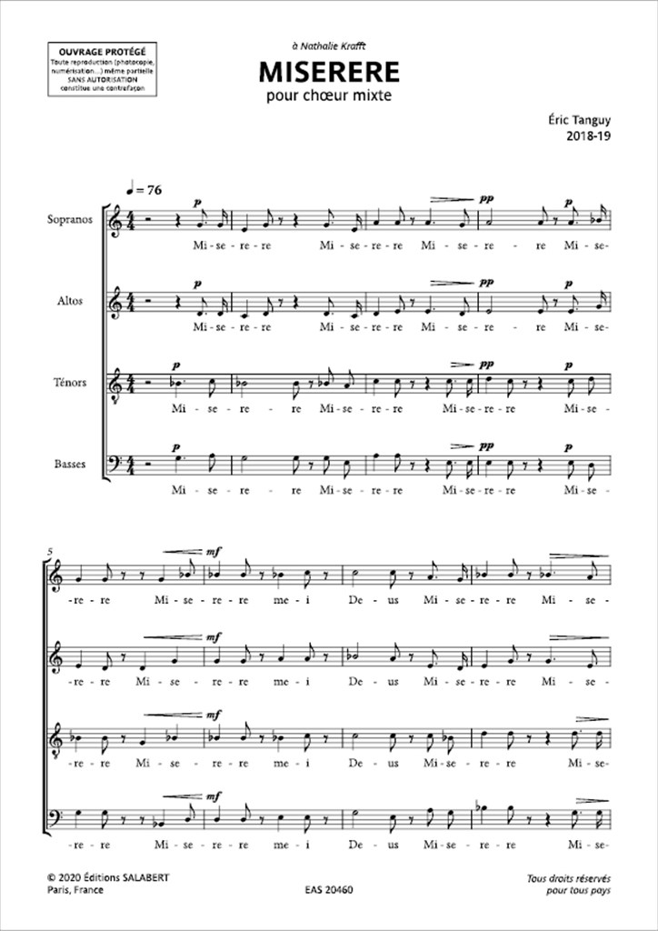 Miserere : pour choeur mixte