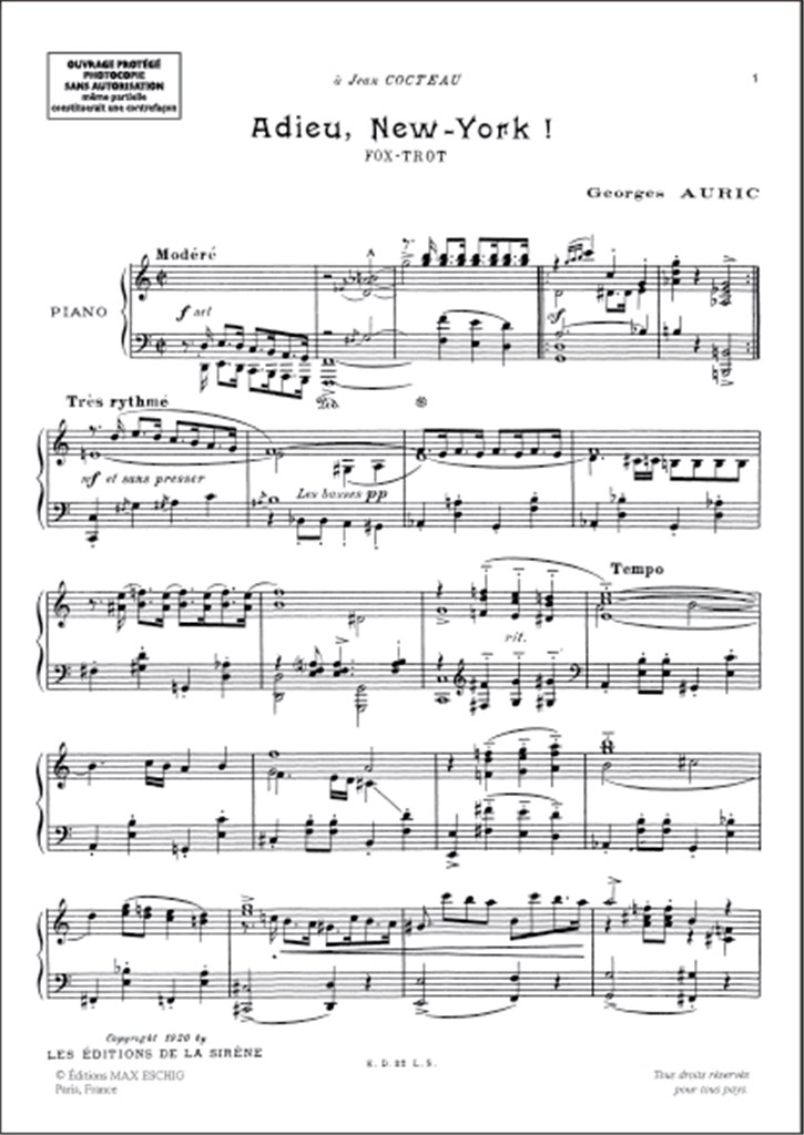 Adieu New-York Piano