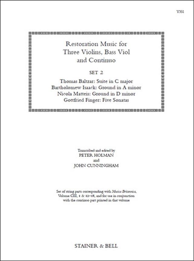 Restoration Music - Set 2 : For Three Violins, Bass Viol and Continuo