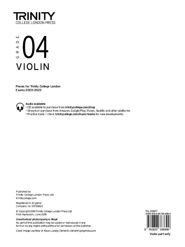 Violin 2020-2023. Grade 4