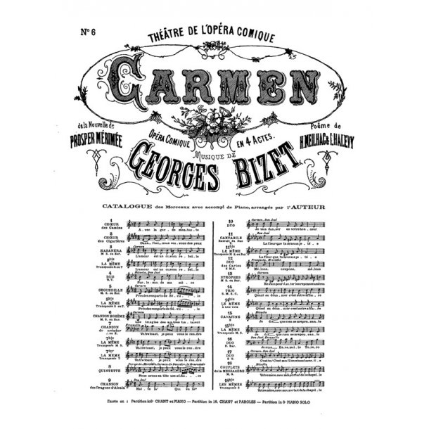 BIZET CARMEN N&deg; 6 CHANSON BOH&Ecirc;ME LES TRINGLES DES SISTRES MEZZO OU BAR