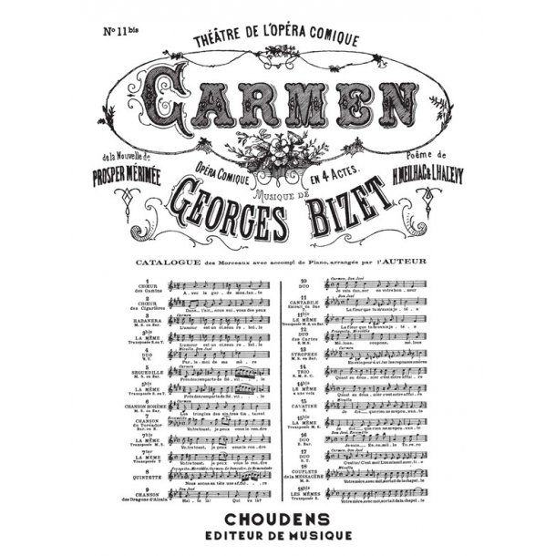 BIZET CARMEN N&deg; 11BIS CANTABILE EXTRAIT DU DUO LA FLEUR QUE TU M'AVAIS