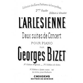 BIZET ARLSIENNE (L') N 2 SUITE N 2 PIANO  4 MAINS