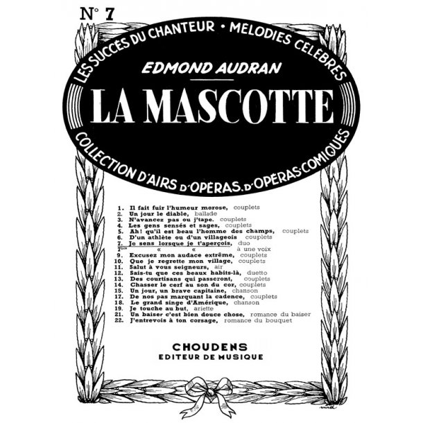 AUDRAN MASCOTTE (LA) N&deg; 7 DUO DES DINDONS SOPRANO ET BARYTON CHANT ET