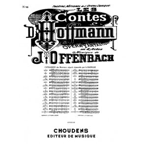 OFFENBACH CONTES D'HOFFMANN (LES) N 16 CHANSON D'AMOUR  2 VOIX C'EST