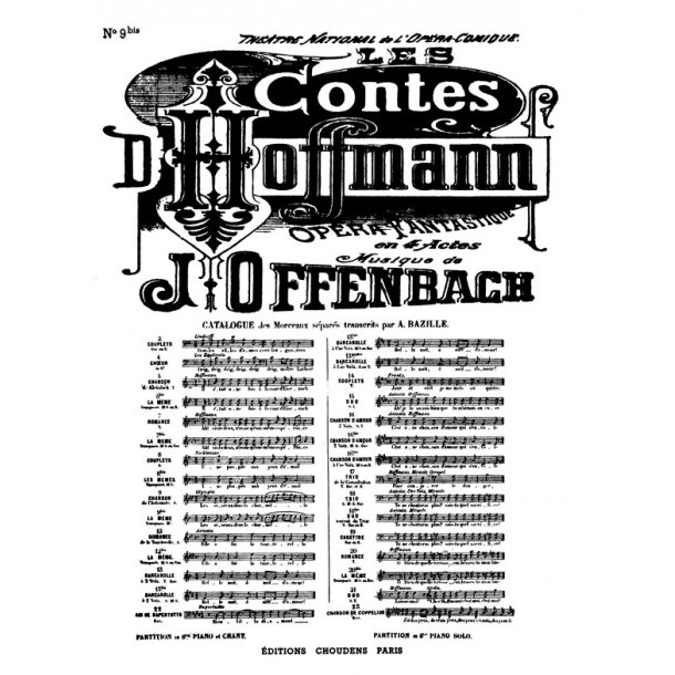 OFFENBACH CONTES D'HOFFMANN (LES) N&deg; 9BIS CHANSON DE L'AUTOMATE LES OI