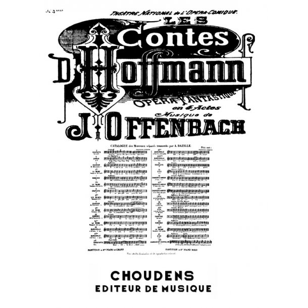 OFFENBACH CONTES D'HOFFMANN (LES) N 5BIS CHANSON DE KLEINZACH IL TAI