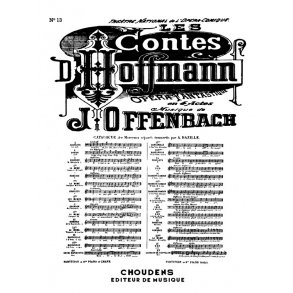 OFFENBACH CONTES D'HOFFMANN (LES) N 13 BARCAROLLE BELLE NUIT TNOR ET