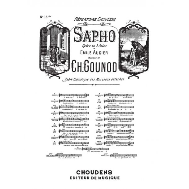 GOUNOD SAPHO N 15BIS STANCES  MA LYRE IMMORTELLE CONTRALTO CHANT ET