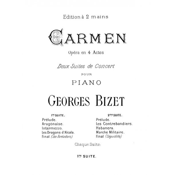 BIZET CARMEN N 1 SUITE PIANO