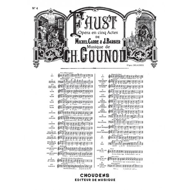 GOUNOD FAUST N&deg; 4 COUPLETS FAITES-LUI MES AVEUX SOPRANO CHANT ET PIANO