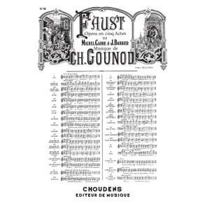 GOUNOD FAUST N 5 CAVATINE SALUT DEMEURE CHASTE ET PURE TNOR CHANT ET