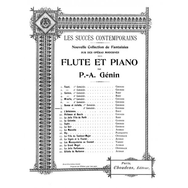 GOUNOD ROMO ET JULIETTE N 2 FANTAISIE FLTE ET PIANO