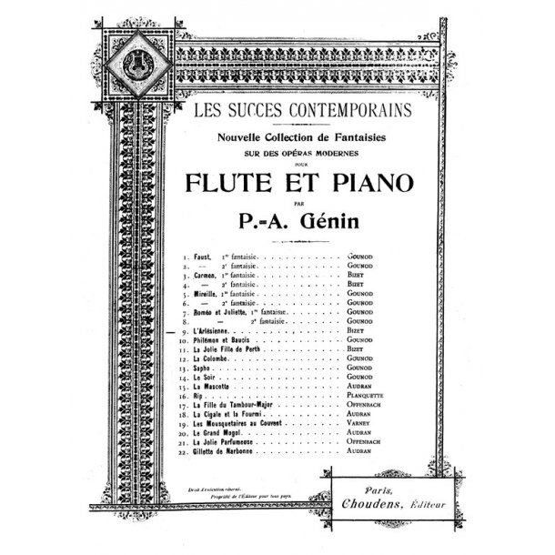 Bizet Arlesienne Fantaisie Flt/Pf