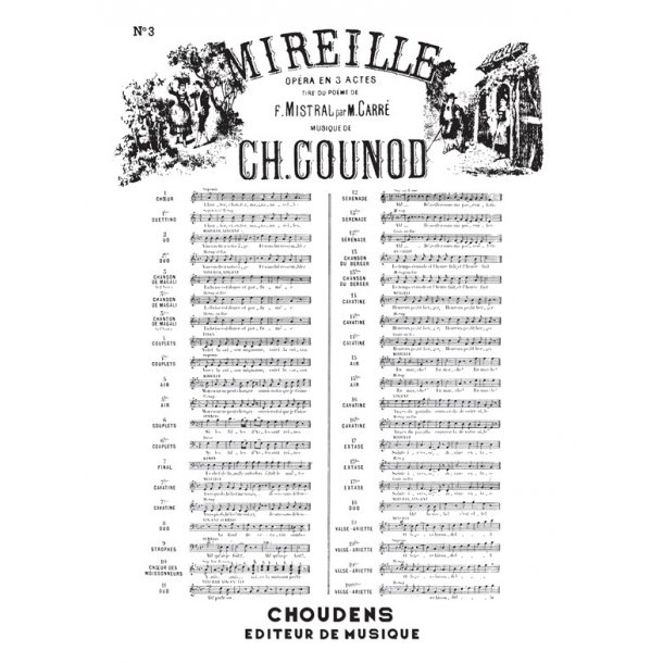 GOUNOD MIREILLE N&deg; 3 CHANSON DE MAGALI LA BRISE EST DOUCE ET PARFUM&Eacute;E