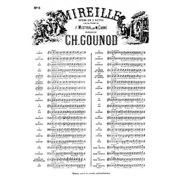 GOUNOD MIREILLE N&deg; 5 AIR MON COEUR NE PEUT CHANGER SOPRANO CHANT ET PI