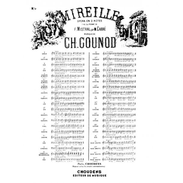 GOUNOD MIREILLE N&deg; 9 STROPHES AH QU'AI-JE FAIT BARYTON CHANT ET PIANO