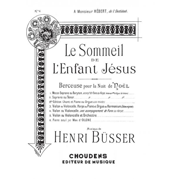 BUSSER SOMMEIL DE L'ENFANT-J&Eacute;SUS (LE) N&deg; 4 VIOLON OU VIOLONCELLE ET PI