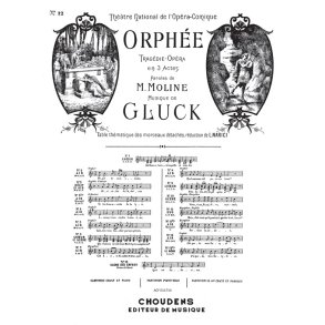GLUCK ORPHE N 12 AIR D'ORPHE J'AI PERDU MON EURYDICE MEZZO OU BARYT