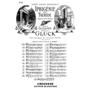 GLUCK IPHIGNIE EN TAURIDE N 13 AIR  MALHEUREUSE IPHIGNIE SOPRANO C