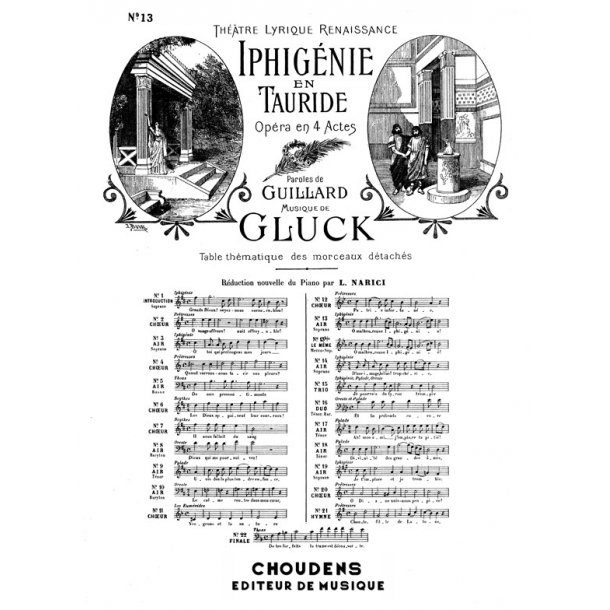 GLUCK IPHIG&Eacute;NIE EN TAURIDE N&deg; 13 AIR &Ocirc; MALHEUREUSE IPHIG&Eacute;NIE SOPRANO C
