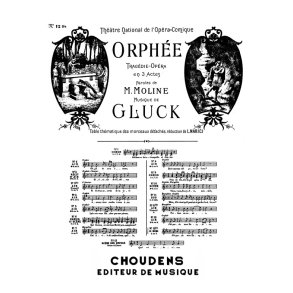 GLUCK ORPHE N 12BIS AIR D'ORPHE J'AI PERDU MON EURYDICE SOPRANO OU