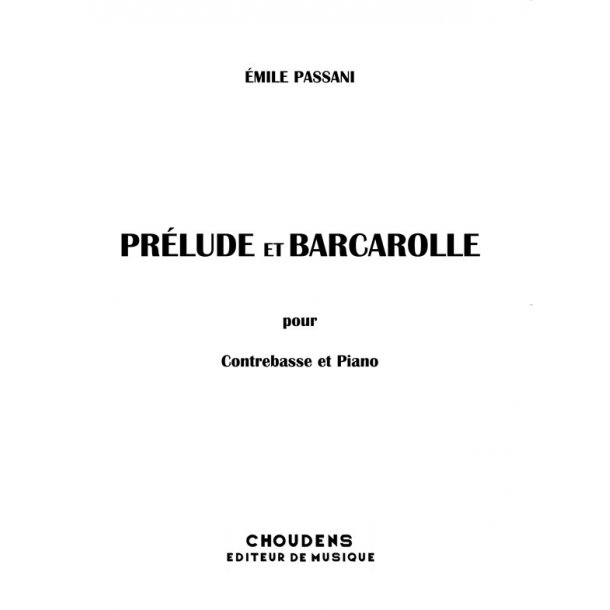 PASSANI PRLUDE ET BARCAROLLE CONTREBASSE ET PIANO