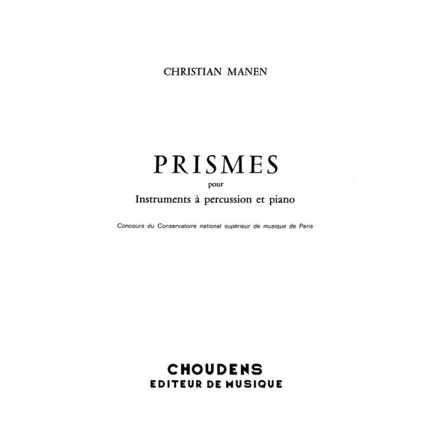 MANEN PRISMES PERCUSSION ET PIANO