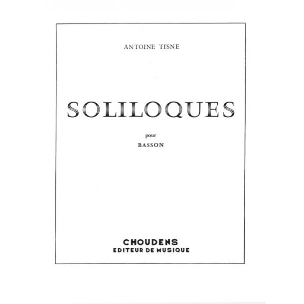 TISN&Eacute; SOLILOQUES POUR BASSON BASSON