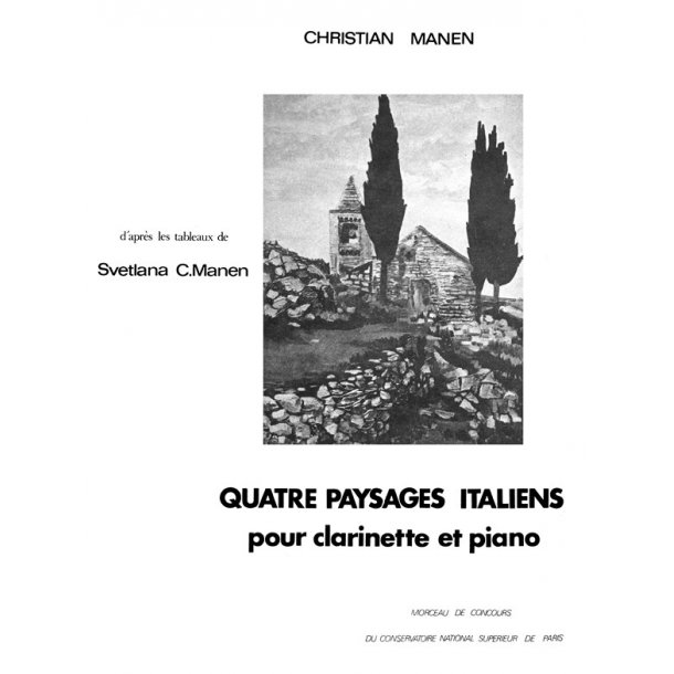 MANEN 4 PAYSAGES ITALIENS CLARINETTE ET PIANO