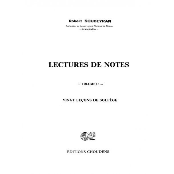 SOUBEYRAN LECTURES DE NOTES 20 LEONS DE SOLFGE SOLFGE