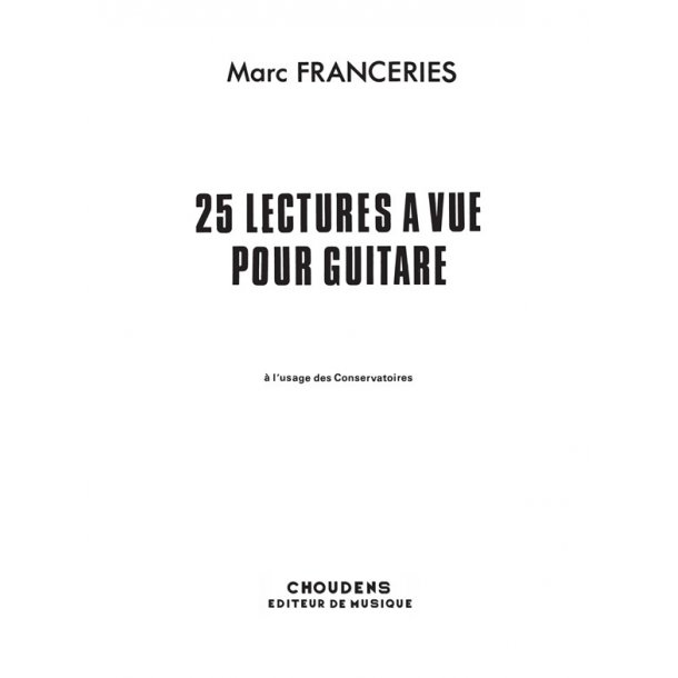 FRANCERIES 25 LECTURES  VUE GUITARE