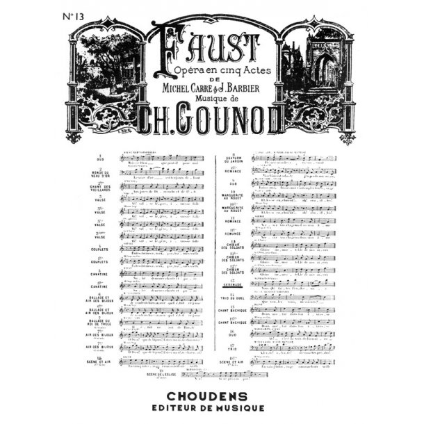 GOUNOD FAUST N&deg; 13 S&Eacute;R&Eacute;NADE DE M&Eacute;PHISTO VOUS QUI FAITES L'ENDORMIE BAS