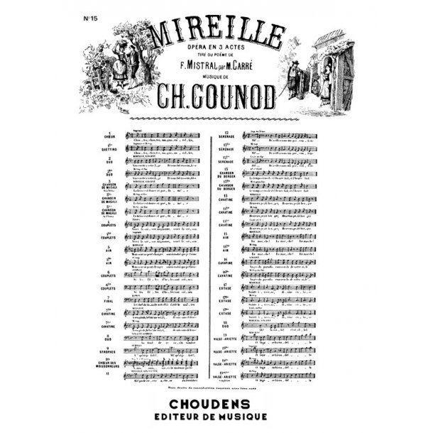 GOUNOD MIREILLE N&deg; 15 AIR EN MARCHE SOPRANO CHANT ET PIANO
