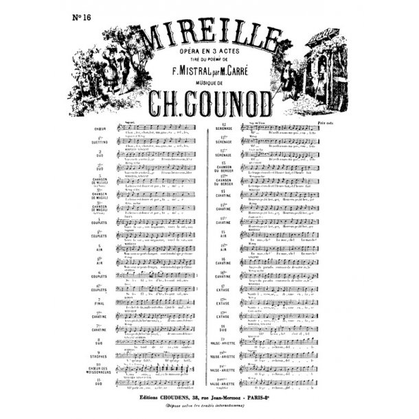 GOUNOD MIREILLE N 16 CAVATINE DE VINCENT ANGES DU PARADIS TNOR CHANT