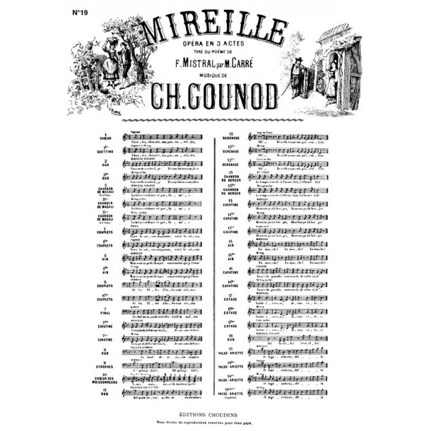 GOUNOD MIREILLE N&deg; 19 VALSE ARIETTE &Ocirc; L&Eacute;G&Egrave;RE HIRONDELLE SOPRANO CHANT