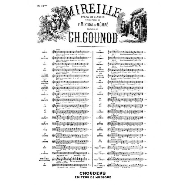 GOUNOD MIREILLE N&deg; 19TER VALSE ARIETTE &Ocirc; L&Eacute;G&Egrave;RE HIRONDELLE MEZZO CHANT