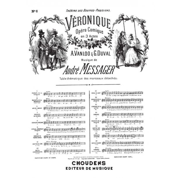 MESSAGER V&Eacute;RONIQUE N&deg; 6 COUPLETS D'H&Eacute;L&Egrave;NE PETITE DINDE SOPRANO CHANT E