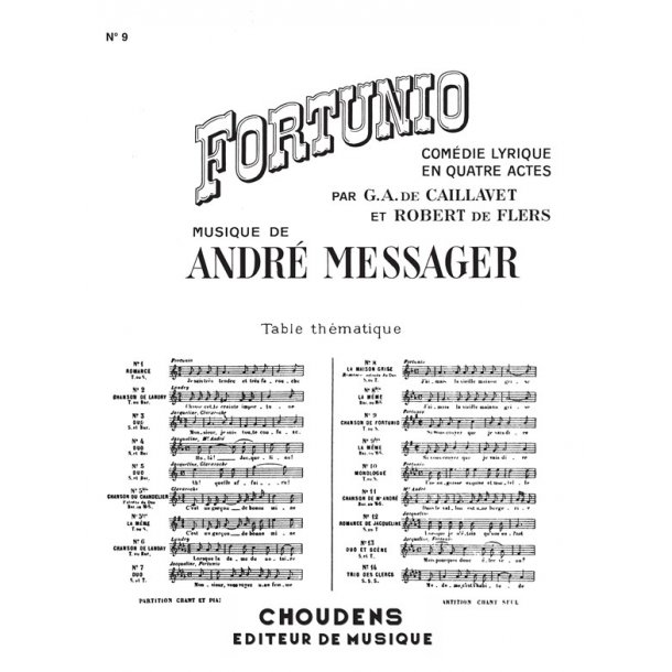 MESSAGER FORTUNIO N&deg; 9 CHANSON DE FORTUNIO SI VOUS CROYEZ QUE JE VAIS