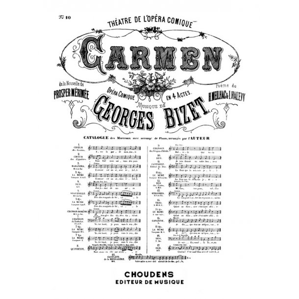 BIZET CARMEN N&deg; 10 DUO JE VAIS DANSER EN VOTRE HONNEUR MEZZO ET T&Eacute;NOR