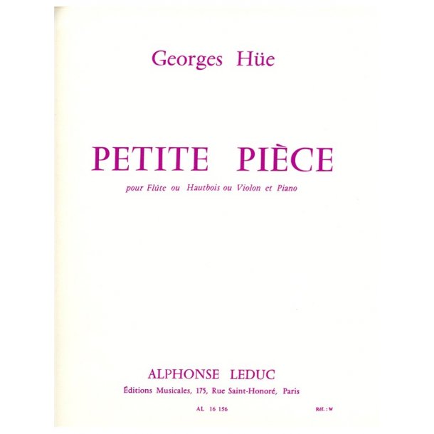 Georges H&uuml;e: Petite Pi&egrave;ce in G major (Flute & Piano)