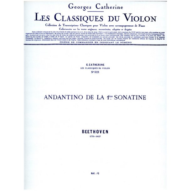 Ludwig van Beethoven: Andantino (Classiques No.321) (Violin & Piano)