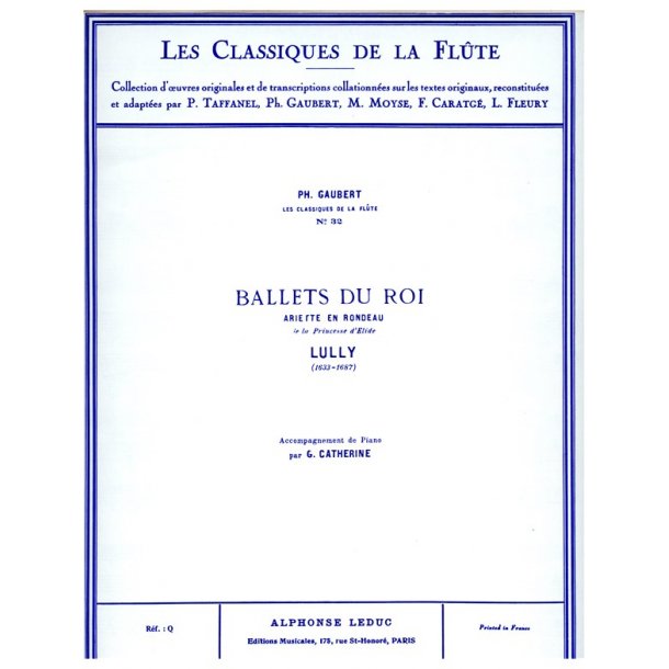 Jean Baptiste Lully: Ariette en Rondeau (Classiques No.32) (Flute & Piano)